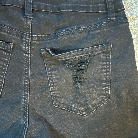 Denim Black Shorts with Rips; Size: S - Picture 5 of 5